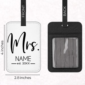 Etiqueta de equipaje personalizada para Sr. y Sra. / Regalo de luna de miel / Regalo de boda para parejas. Etiquetas de viaje. imagen 4