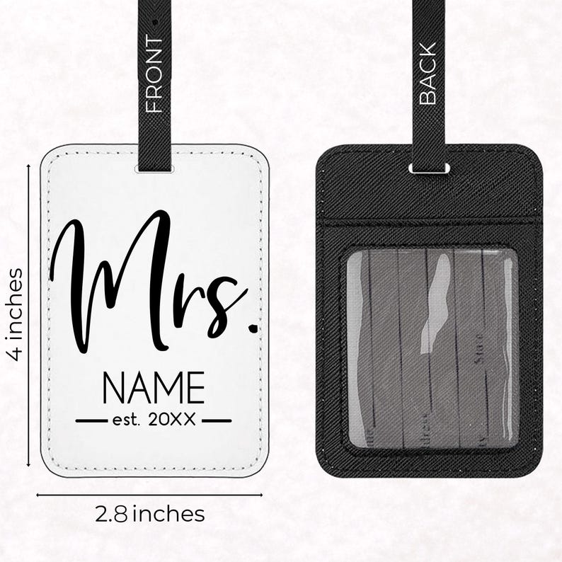 Etiqueta de equipaje personalizada para Sr. y Sra. / Regalo de luna de miel / Regalo de boda para parejas. Etiquetas de viaje. imagen 4
