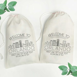 Orlando Gift Bags Florida Wedding Favor Bags Miami Bachelorette Bags Welcome to Orlando Conference Hotel Room Bags Jacksonville Gift afbeelding 1
