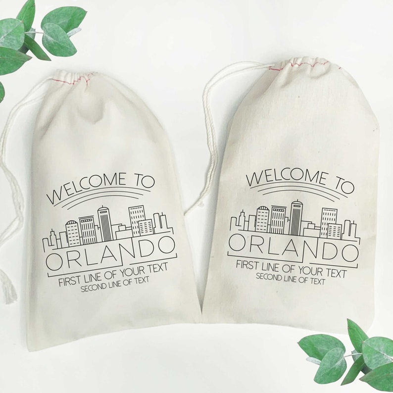 Orlando Gift Bags Florida Wedding Favor Bags Miami Bachelorette Bags Welcome to Orlando Conference Hotel Room Bags Jacksonville Gift afbeelding 1