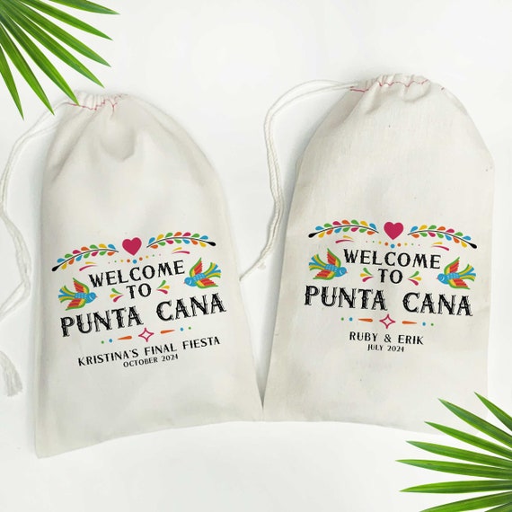 Welcome to Punta Cana Bags - Custom Gift Bags - Punta Cana Bachelor Party Favors - Dominican Republic Vacation Bags - Punta Cana Trip