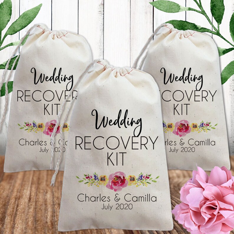 Spring Wedding Recovery Kit Favor Bags for Guests Floral Etsy