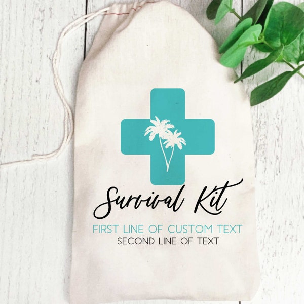 Hangover Kit Bags - Bachelor & Bachelorette Party Favor Bags - Mens Birthday Gift Bags - Custom Survival Recovery Kits