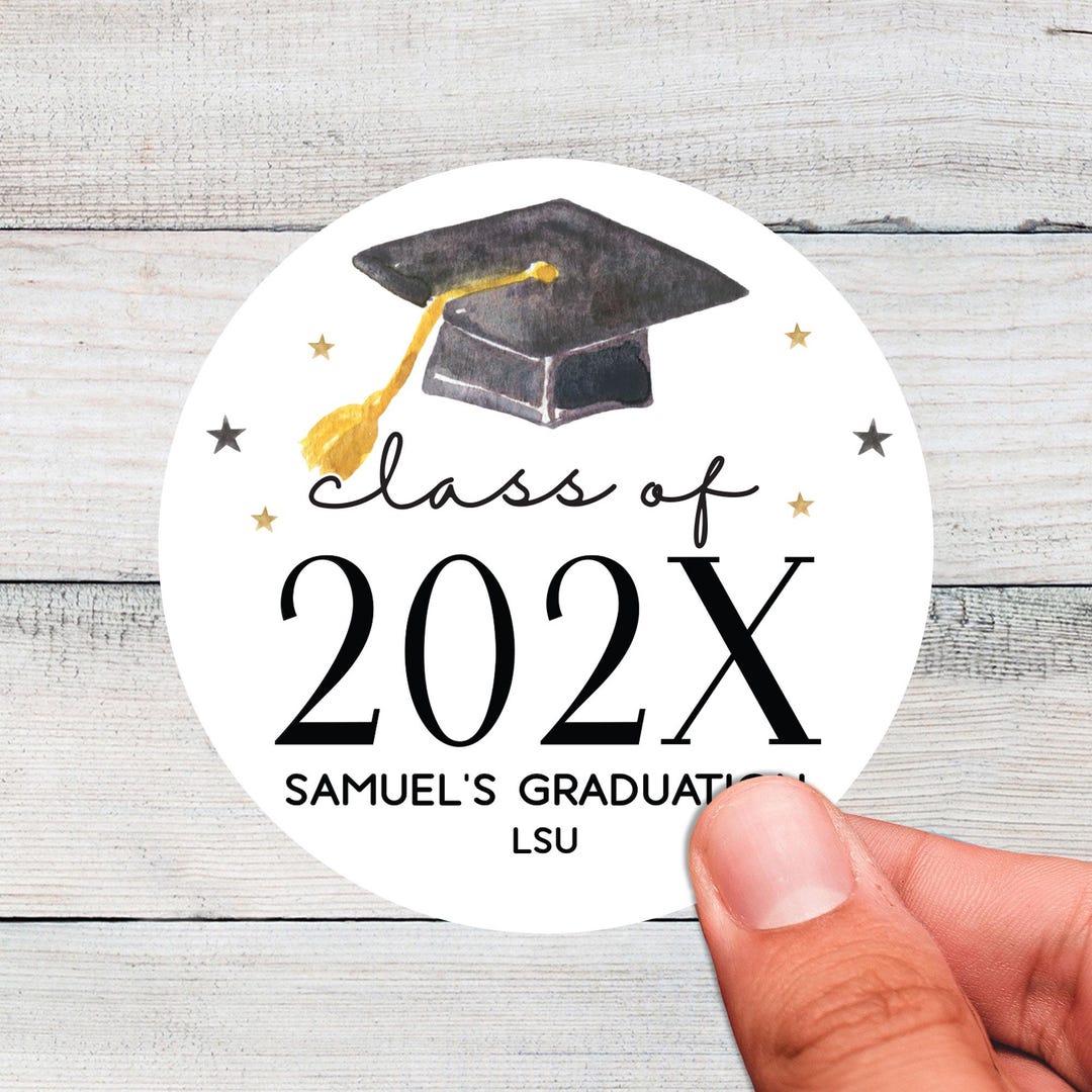 Class of 2026 Custom Graduation Stickers | Personalized Party Favor ...