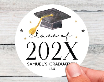 Class of 2026 Custom Graduation Stickers | Personalized Party Favor Labels
