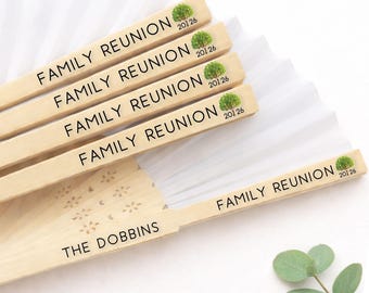 Personalized Family Reunion Hand Fan: Custom Outdoor Party Favor
