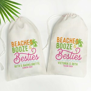 Beach Booze & Besties Tote Bag - Bachelorette Party Bag - Girls Trip Bags - Welcome Gift Bags - Best Friends Trip - Mexico Hawaii Getaway image 5