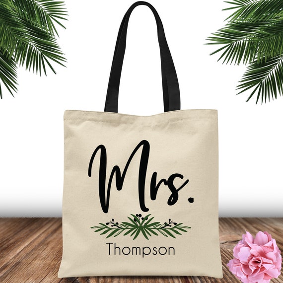 Mrs Gifts Custom Mrs Tote Bag Bridal Shower Gift Bag | Etsy