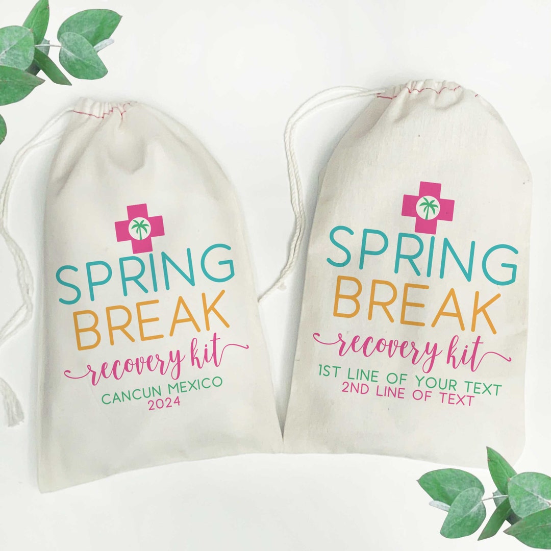 Spring Break Recovery Kit Personalized Spring Break Recovery Kit Bag | Girls Trip, College ...