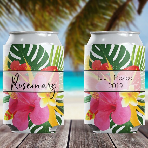 Beach Wedding Favors Personalized Can Coolers Bridal Party Gifts