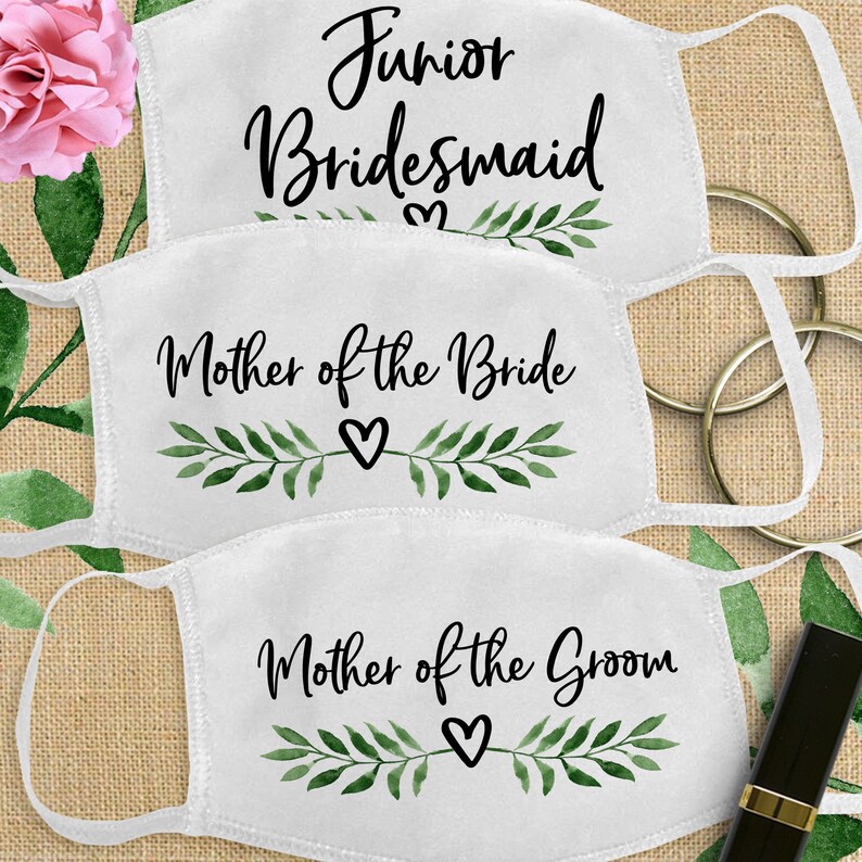 Leaf Wedding Party Face Masks Greenery Bridal Party Masks Etsy