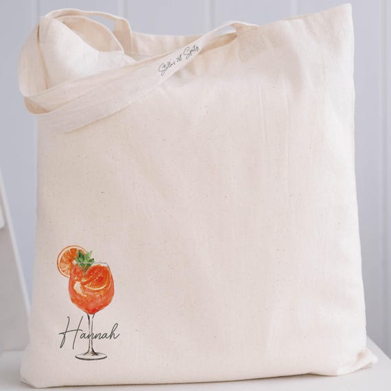 Personalized Aperol Spritz Tote Bag | Feeling Spritzy Bachelorette Birthday or Girls Trip Party Favor | Love at First Spritz