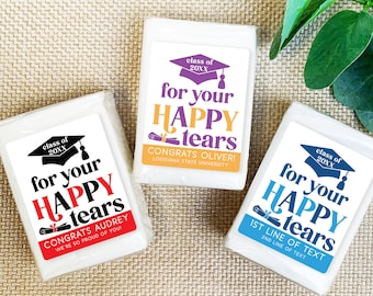 For Your Happy Tears Graduation Tissue - Graduation Party Favors - Custom Graduation Labels - Facial Tissue Packs - Class of 2024 Favors