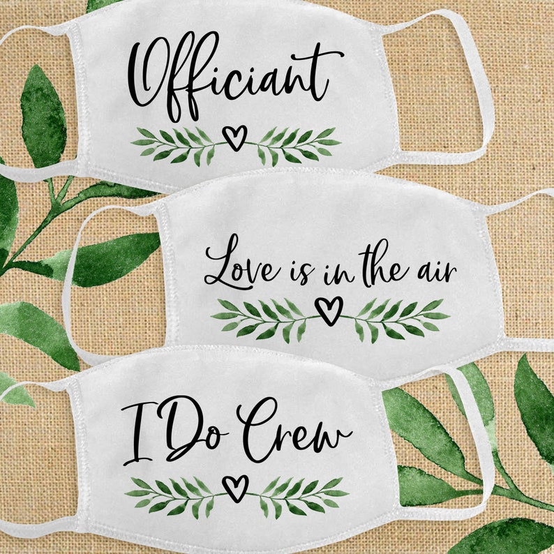Leaf Wedding Party Face Masks Greenery Bridal Party Masks Etsy