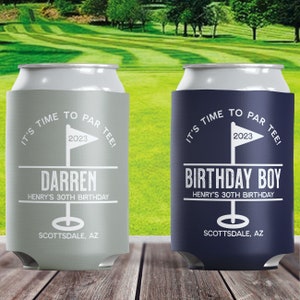 Golf Bachelor Party Favor Can Coolers in Bulk Custom Golf Can Cooler Set Groomsmen Gifts Golf Trip Beer Can Sleeves image 2