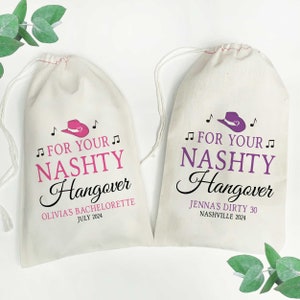 Nashville Bachelorette Hangover Kit, Nashville Birthday Recovery Kit Favor Bags, Nashty Nash Bash Survival Gift Bags, Nashelorette Favors