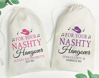 Nashville Bachelorette Hangover Kit, Nashville Birthday Recovery Kit Favor Bags, Nashty Nash Bash Survival Gift Bags, Nashelorette Favors