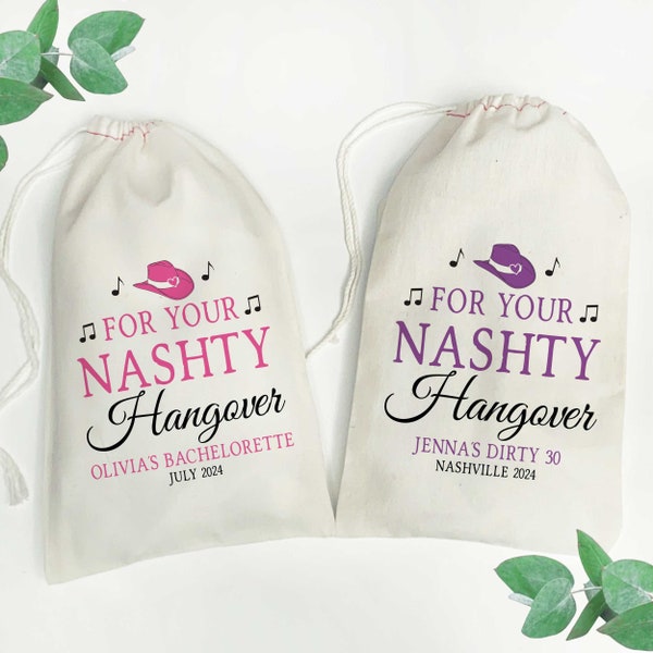 Nashville Bachelorette Hangover Kit, Nashville Birthday Recovery Kit Favor Bags, Nashty Nash Bash Survival Gift Bags, Nashelorette Favors