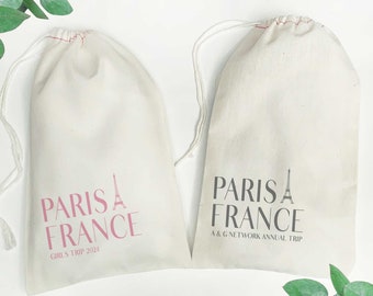 Paris Bags - Custom Paris, France Gift Bags - Paris Bachelorette - European Wedding Welcome Bags - Paris Party Favor Bags with Eiffel Towel