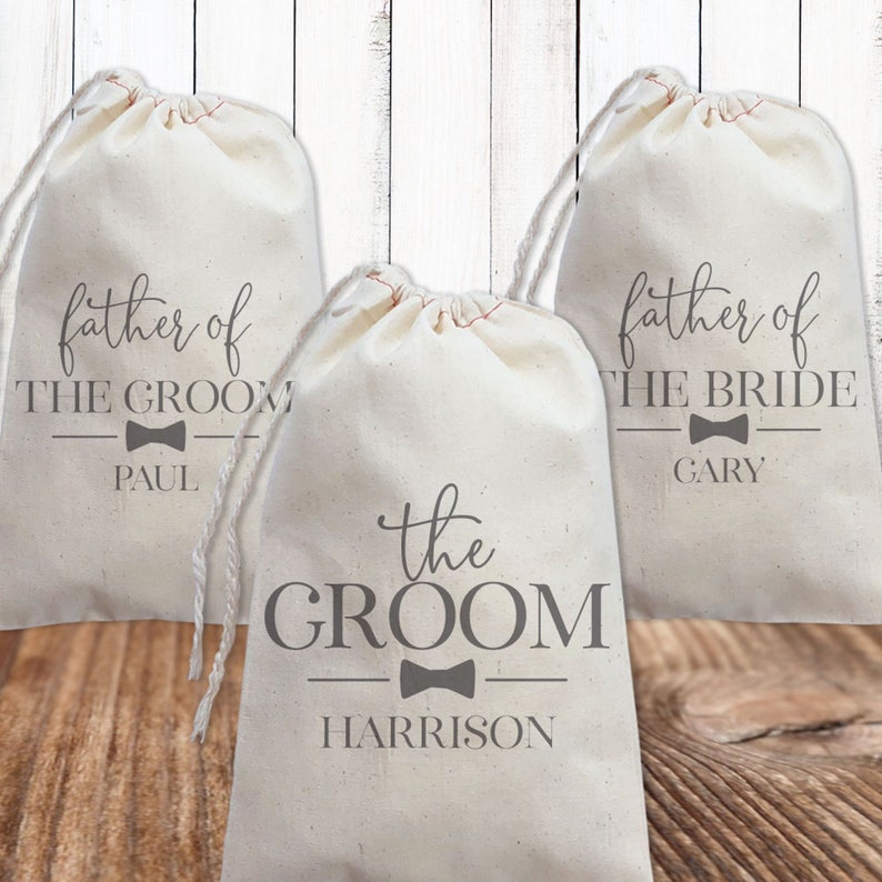 Groomsmen Gift Bags Personalized Groom's Crew Wedding Favor Bags Best Man Groomsman Proposal Father of the Bride or Groom Gifts image 3