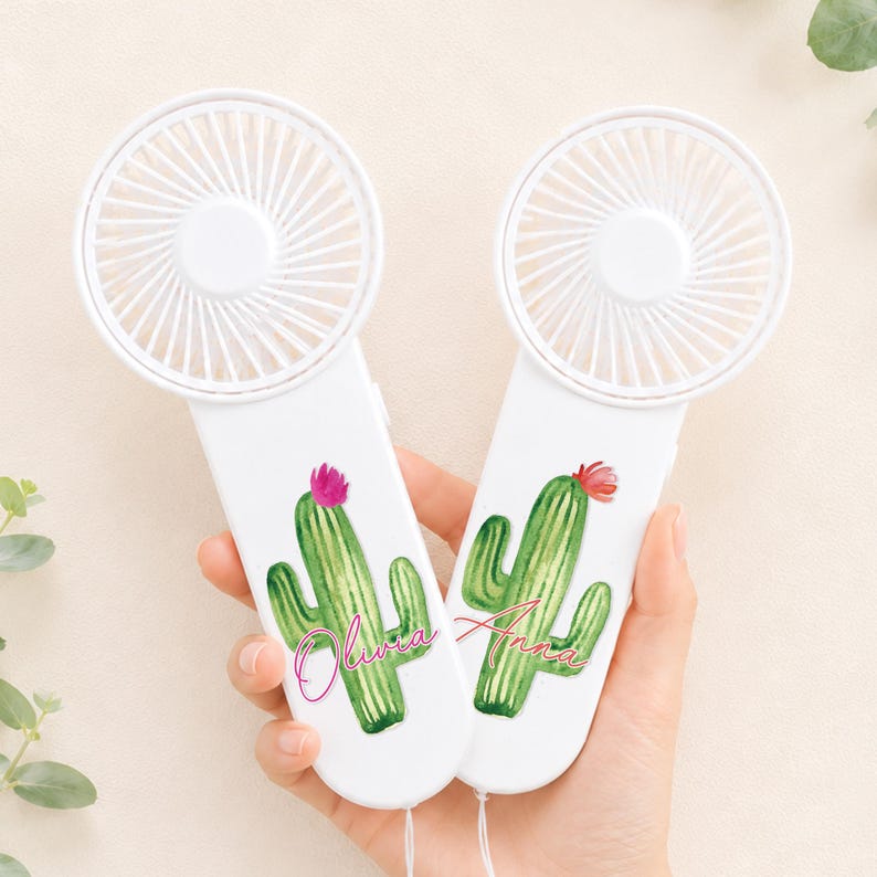 Personalized Cactus Mini Hand Fan | Desert Bachelorette Favor ...