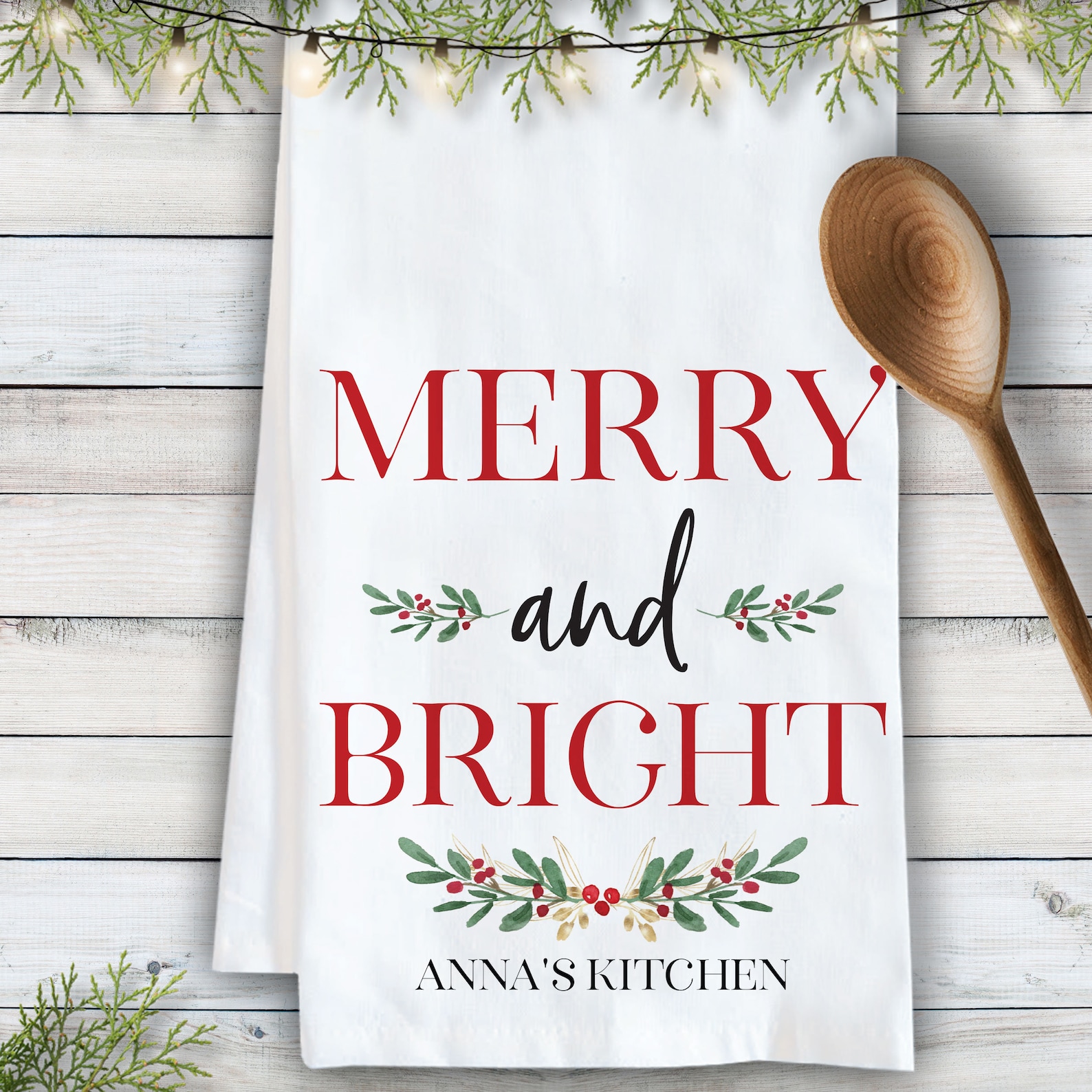 Custom Christmas Dish Towels Personalized Holiday Tea Towel - Etsy