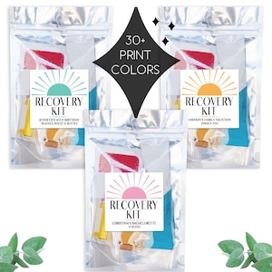 Custom Tropical Recovery Kit Labels + Favor Bags, Destination Wedding Hangover Kit Stickers, Bachelorette or Bachelor Hangover Survival Kits