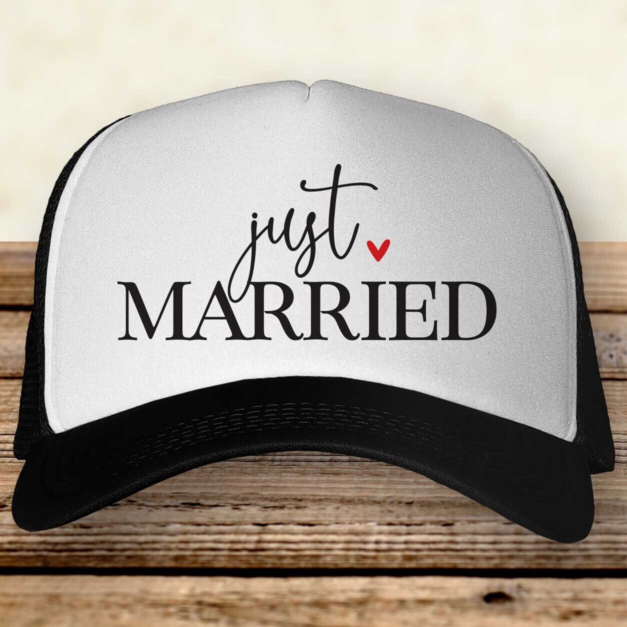 Just Married Trucker Hats - Bride & Groom Matching Honeymoon  display picture 3