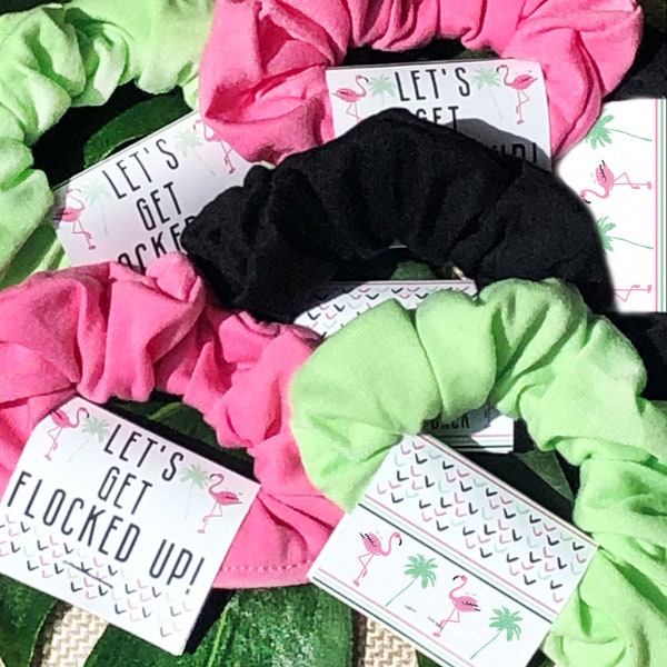 Let's Get Flocked Up Flamingo Bachelorette Party Hair Scrunchies, Final Flamingle