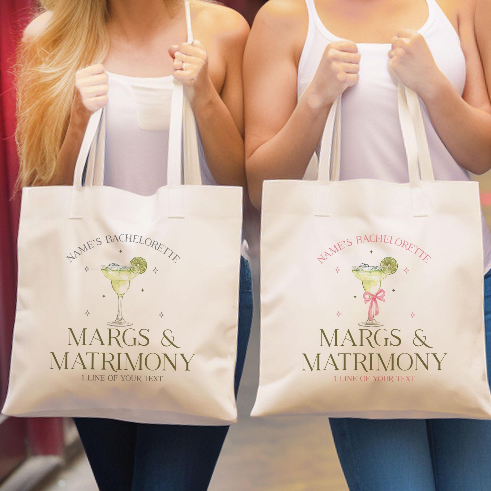 Margs & Matrimony Custom Mexico Bachelorette Tote Bags, Beach ...