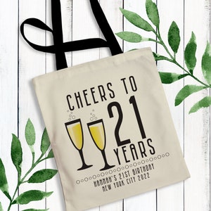 Adult Birthday Favor Bags Personalized Cheers to 40 Years, 30 Years, 21 Years, 50 Years, 60 Years, 65 Years image 5