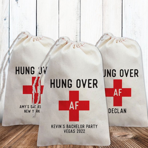 Bachelor Party Favors, Custom Hangover Kit Bag, Funny Bachelorette