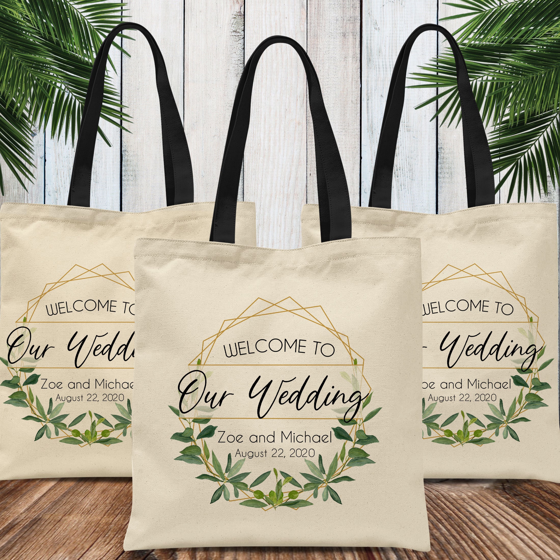 Two Hearts Welcome to Our Wedding Gift Bags (12 Pack)