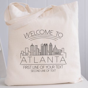 Atlanta Welcome Tote Bags Savannah Bachelorette Bags Welcome to Georgia Wedding Bags Custom Tote Bags for Atlanta Trip or Conference image 2