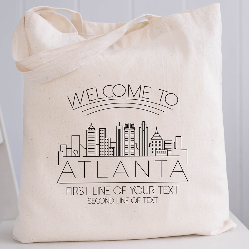 Atlanta Welcome Tote Bags Savannah Bachelorette Bags Welcome to Georgia Wedding Bags Custom Tote Bags for Atlanta Trip or Conference image 2