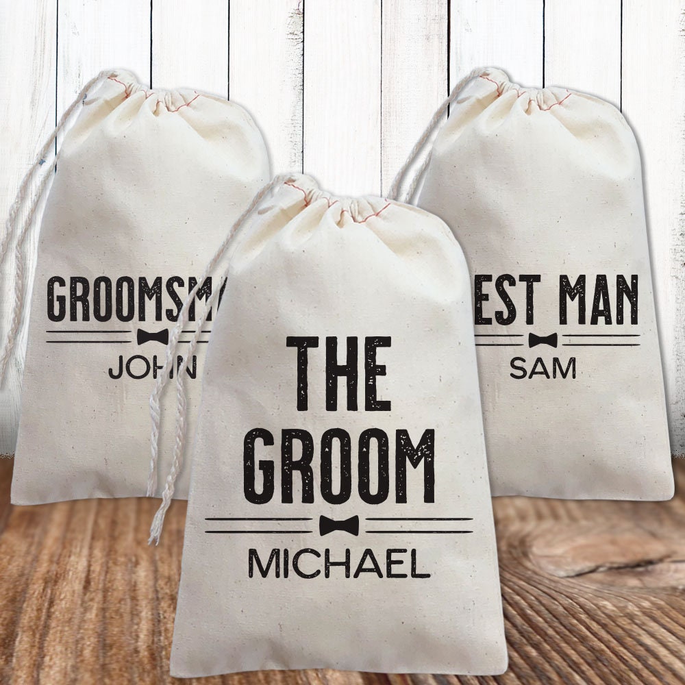 Groomsman Gift Bags Personalized Wedding Party Favor Bags Etsy