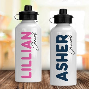 Kids Water Bottle Personalized - Custom Water Bottles for School - Reusable Aluminum Water Bottle - Metal Sports Water Bottle with Name