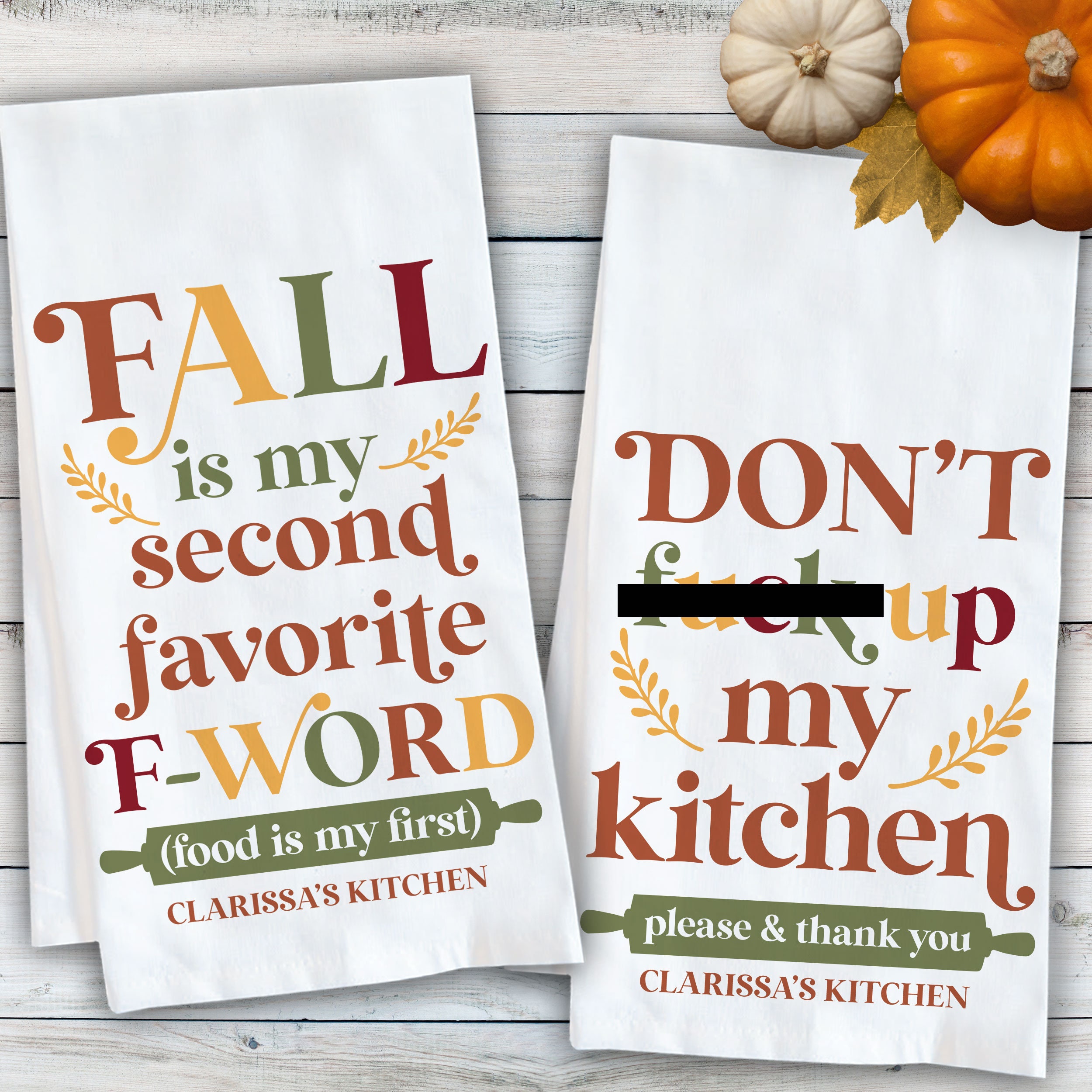 fillURbasket Fall Kitchen Towels Set of 6 Autumn Dish Towels Pumpkins Hello  Fall Theme Decorative Harvest Tan Flour Sack Towels 15”x 25” 100% Cotton
