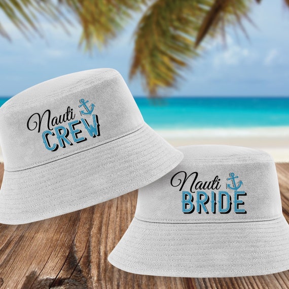 Boat Bucket Hats for Nautical Bachelorette Cruise Trip Gifts Let's