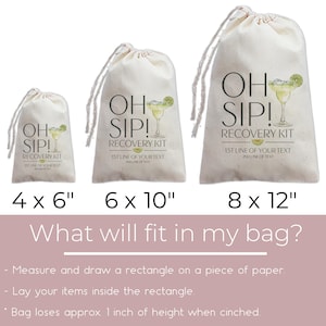 Margarita Oh Sip Recovery Kit Bags | Mexico Hangover Kit Bags | Final Fiesta Bachelorette Party Favors afbeelding 6