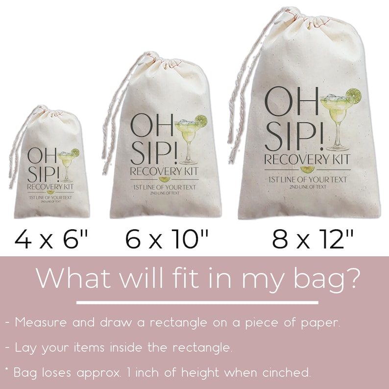 Margarita Oh Sip Recovery Kit Bags | Mexico Hangover Kit Bags | Final Fiesta Bachelorette Party Favors afbeelding 6