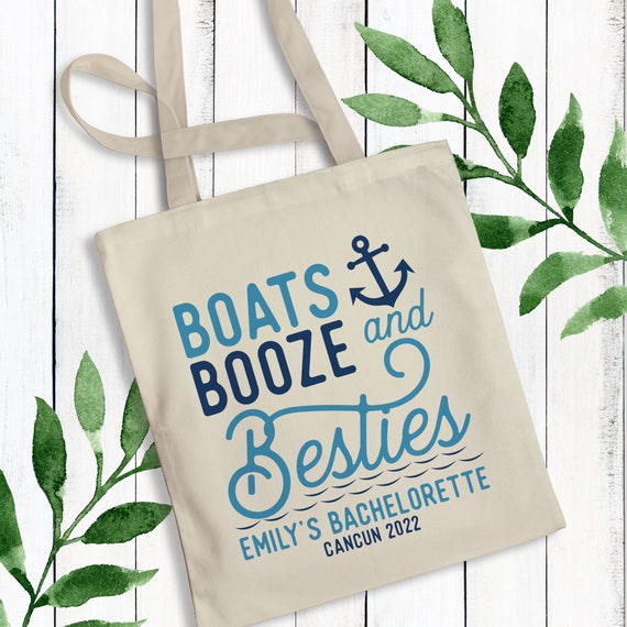 Pop Fizz Designs Bridesmaid Nautical Canvas Bags White