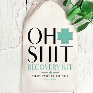 Oh Shit Recovery Kits Custom Hangover Kit Bags Oh Shit Kits for Bachelorette image 2