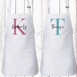 Personalized Apron for Women - Custom Sous Chef Monogram Apron + Bulk Dish Towels - Restaurant Owner Christmas Gifts - Elegant Gift for Cook