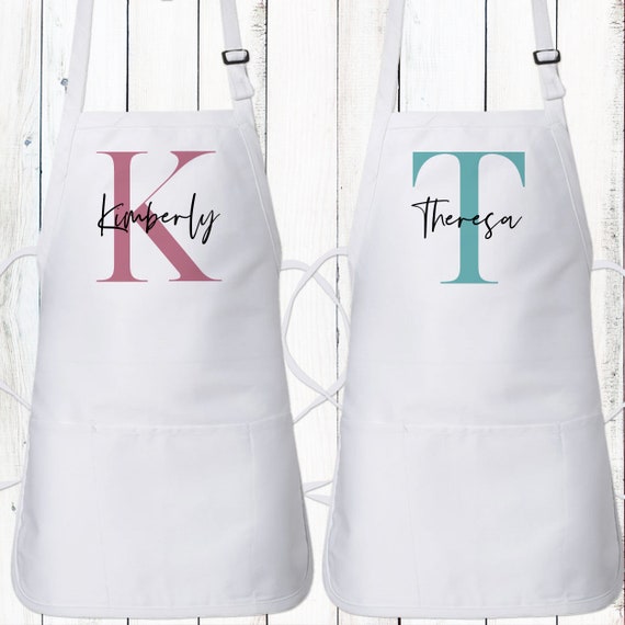 Personalized Apron for Women - Custom Sous Chef Monogram Apron + Bulk Dish Towels - Restaurant Owner Christmas Gifts - Elegant Gift for Cook Il_570xn