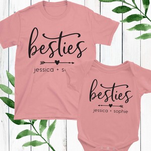 Custom Girls Best Friends Shirts Personalized Baby and Kid BFF Matching Shirts Besties Shirts image 5