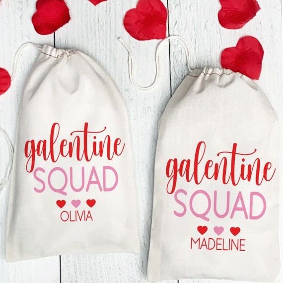Galentine's Day Gift Bags, Valentine's Day Bags, Custom Tote Bags for Friend Valentine's Day or Girls Night Out Favors, Galentine Gifts,