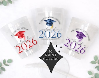 Personalized Graduation 16oz Party Cups | Custom Class of 2026 Guest Favors