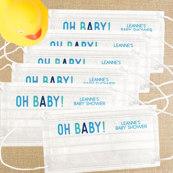 Boy Baby Shower Disposable Mask Set Custom Quarantine Baby Shower
