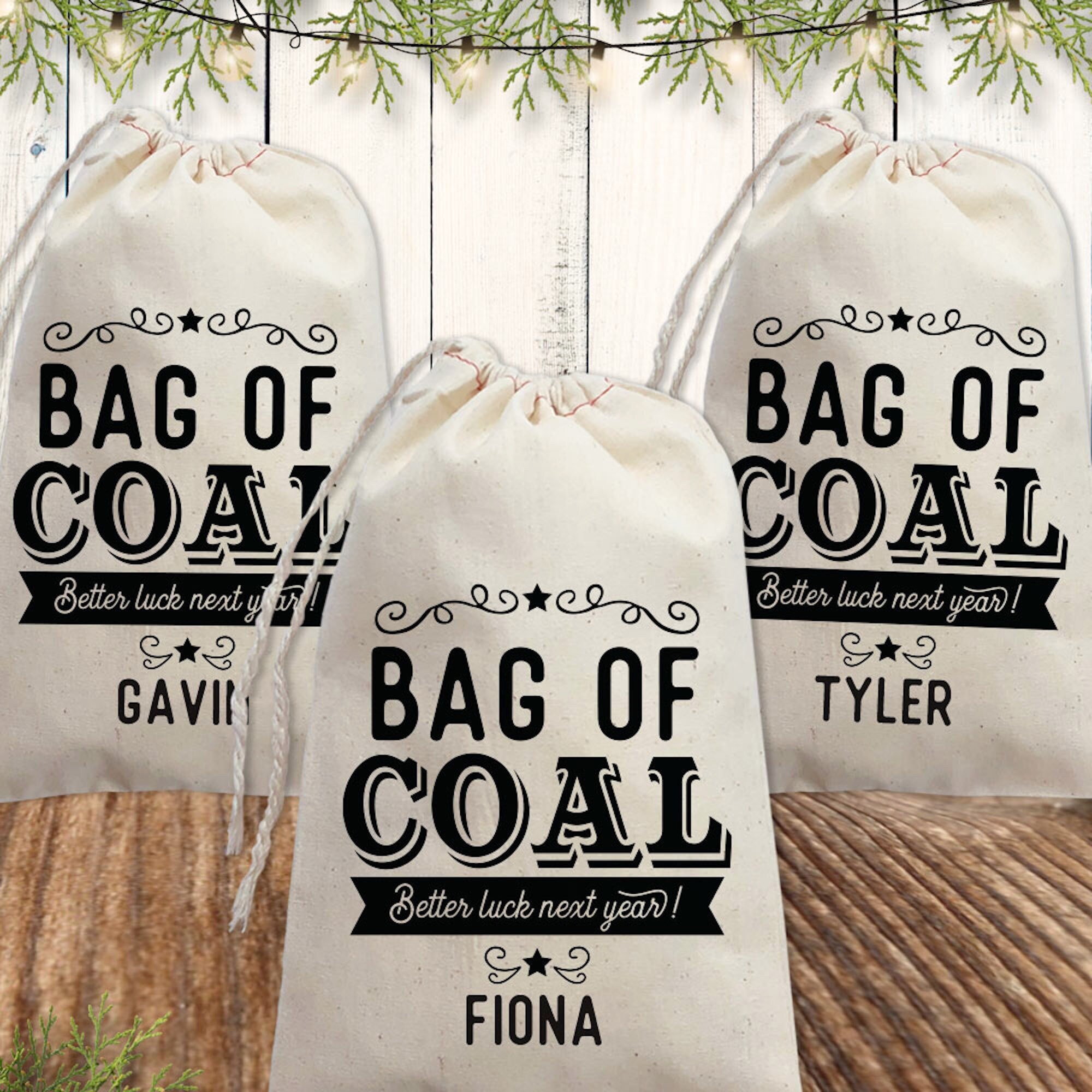 Funny/Naughty Christmas Gift Bags Canvas Personalized Kids - Etsy